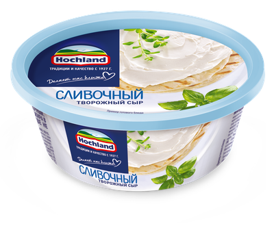 Сыр творожный Hochland Сливочный, ванночка, 140г