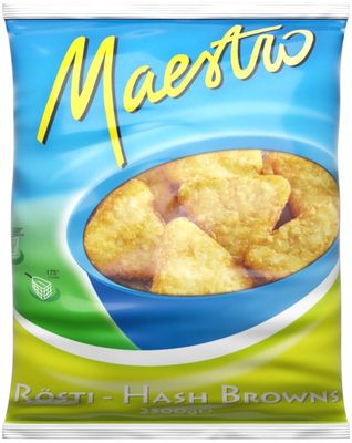 Котлетки MAESTRO (хэшбраун) картофельные треугольные зам пакет 2,5кг