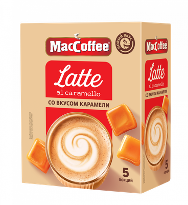 Кофейный напиток MacCoffee Latte 3 в 1 со вкусом карамели 24г×20 мягкая упаковка