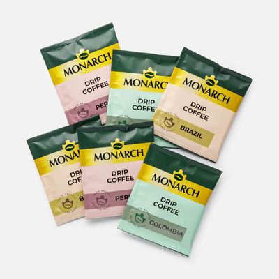 Набор кофе Monarch Drip Арабика Бразилия, Перу, Колумбия 66г