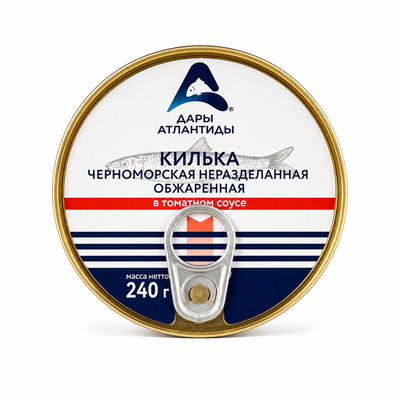 Килька Дары Атлантиды в т/с черноморская неразд обжар ж/б 240 г
