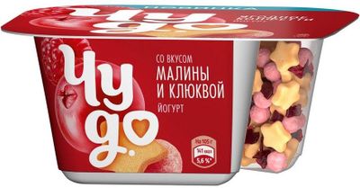 Йогурт Чудо Ягодное конфетти малина-клюква 4% 105г