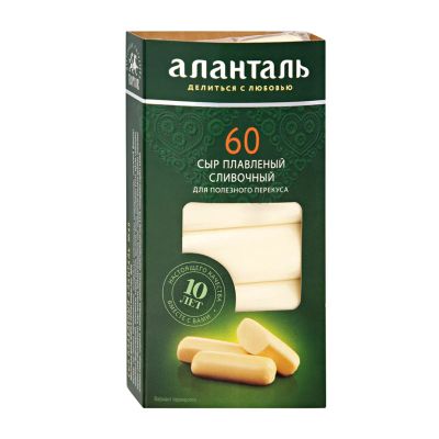 Сыр плавленый Аланталь №60 40% (сливочный), батончики 140г шт