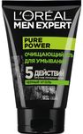 Гель для умывания L'OREAL Men Expert 100мл Pure Power Черный Уголь