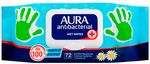 Влажные салфетки AURA  Antibacterial 72шт Антибактериальные ромашка с крышкой
