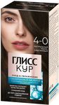 Краска для волос ГЛИСС КУР 135мл Уход & Увлажнение 4-0 Тёмно-каштановый