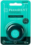 Межзубный флосс PRESIDENT 12м Antibacterial с хлоргексидином