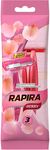 Одноразовые бритвы Rapira Berry 3шт 2 лезвия из высококачественной стали с платиновым напылением