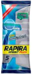 Одноразовые бритвы Rapira Sprint Plus 5шт 2 лезвия с полосой Алоэ из высококачественной стали с платиновым напылением