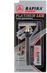 Бритевнный станок Rapira Platinum Lux 1шт классический Т-образный+Rapira Platinum Lux 5шт двухсторонние классические лезвия