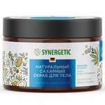 Скраб для тела SYNERGETIC 300мл Кокос и масло макадамии натуральный сахарный питание и тонус