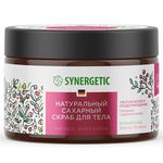 Скраб для тела SYNERGETIC 300мл Гвоздика и дикая клюква натуральный сахарный увлажнение и моделирование