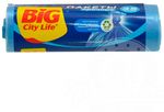 Пакеты для мусора BIG City 35л 15шт 51х53см затяжками Сверхпрочные LD синие