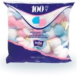 Ватные шарики BELLA Cotton 100шт цветные*30