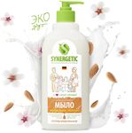 Мыло жидкое SYNERGETIC 500мл биоразлагаемое для мытья рук и тела Миндальное молочко*6