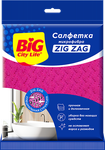 Салфетки хозяйственные BIG City 1шт из микрофибры Zig Zag (30шт/ящ)