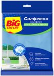 Салфетки хозяйственные BIG City 1шт из микрофибры для стекол и зеркал (30 шт/ящ) ЮНИТ