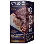 Крем-краска для волос STUDIO 3D Golografic 50/50/15мл 7.25 Темное розовое золото*6