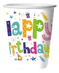 Посуда одноразовая BGREEN 10шт Стакан картонный 0,25л Happy Birthday