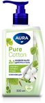 Мыло жидкое AURA Pure Cotton 300мл 2в1 для рук и тела Хлопок и луговые травы*12