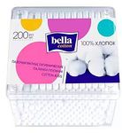 Ватные палочки BELLA Cotton 200шт в пластиковой квадратной упаковке