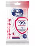 Влажные салфетки Ultra Fresh 15шт Premium Antiseptic с хлоргексидином (18 шт/ящ)