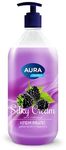 Мыло жидкое AURA Silky Cream 1000мл Крем-мыло Шелк и ежевика флакон/дозатор КК/6