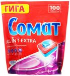Средство для мытья посуды СОМАТ 100табл в ПММ Всё-в-1 Экстра