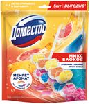 Туалетные блоки ДОМЕСТОС 3х50г+2х50г для очищения унитаза Свежесть цитруса и Цветочный букет