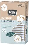 Ватные палочки BELLA 200шт с бумажными стиками (в картонной коробке)