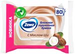 Влажная туалетная бумага ZEWA 80шт с Маслом Ши