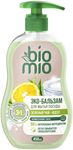 Бальзам для мытья посуды BIO MIO 450мл, для взрослой и детской, ЗЕЛЕНЫЙ ЧАЙ и ЮДЗУ, экологичный