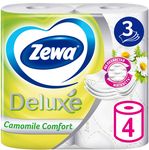 Туалетная бумага ZEWA Delux 4шт 3сл Ромашка