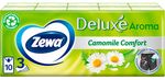 Бумажные платочки ZEWA Delux 10шт с ароматом ромашки (спайка 10шт)