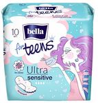 Прокладки впитывающие BELLA For Teens 10шт Sensitive супертонкие с крылышками, толщина 2мм для подростков