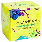 Бумажные салфетки ПЭ 100 1сл 24*24 желтые однотонные