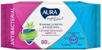 Влажные салфетки AURA Tropic cocktail 60шт с антибактериальным эффектом (2 дизайна)*24