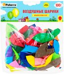 Товары для праздника PATERRA Воздуш. шарики 30 см, разноцв. без рисунка, 100 шт.в упак../10