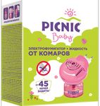 Средство от летающих PICNIC Baby Электрофумигатор + 30мл жидкость от комаров 45 ночей*6