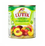 LUTIK Персики половинки в сиропе 850мл.*12 ж/б