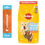Сухой полнорационный корм Pedigree для щенков всех пород с 2 месяцев с курицей, 13кг