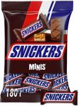 Шоколадные конфеты Snickers minis с карамелью, арахисом и нугой, пакет 180 г