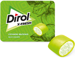 DIROL X-FRESH СОЧНОЕ ЯБЛОКО - ЖЕВАТЕЛЬНАЯ РЕЗИНКА БЕЗ САХАРА СО ВКУСОМ ЯБЛОКА 16г