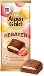 ШОКОЛАД МОЛОЧНЫЙ ПОРИСТЫЙ "АЛЬПЕН ГОЛЬД" "AERATED (ПОРИСТЫЙ)" С КЛУБНИЧНО-БАНАНОВОЙ НАЧИНКОЙ 14х75 г