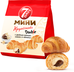 Мини круассаны 7DAYS c двойным кремом: "какао" и с кремом со вкусом "ваниль" 265 г