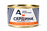 Сардина Дары Атлантиды тихоокеаническая иваси натуральная с доб. масла 240г ж/б с/к